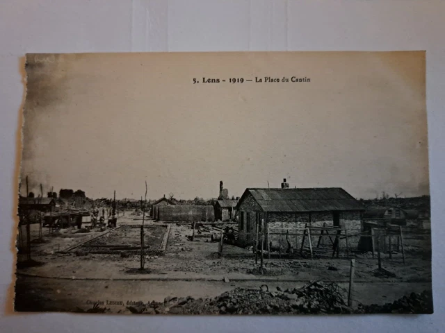 CPA LENS la place du Cantin et ouvriers maçons  dept-62