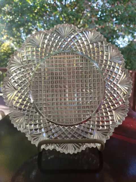 Bowl American Brilliant Period Cut Glass Crystal Hawkes "strawberry diamond fan"