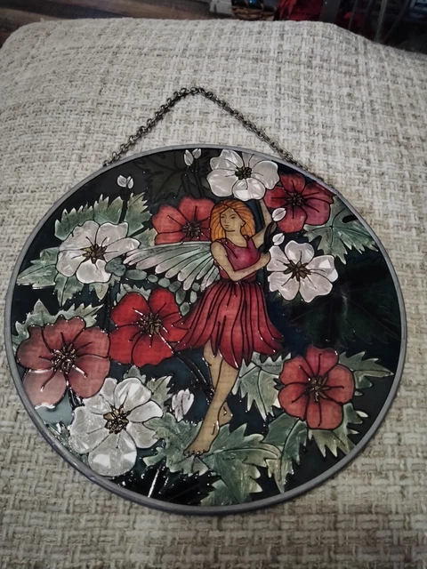 Glass Art Angel with flowers Stained Glass Window Home Deco 2