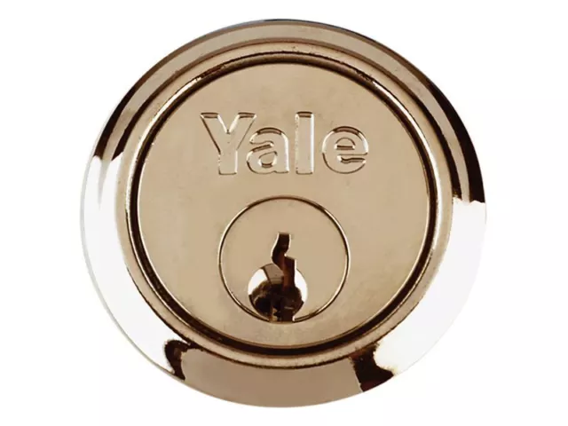 Yale Locks - P1109 Replacement Rim Cylinder & 6 Keys Polished Brass Finish Visi