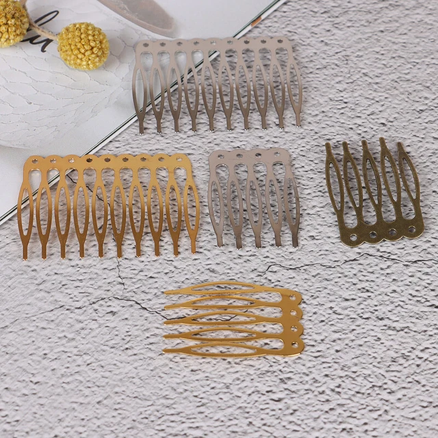 10Pcs 5/10 Teeth Metal Hair Comb Hair Clip Claw Shape Hairpins DIY Hair Suppl Lj