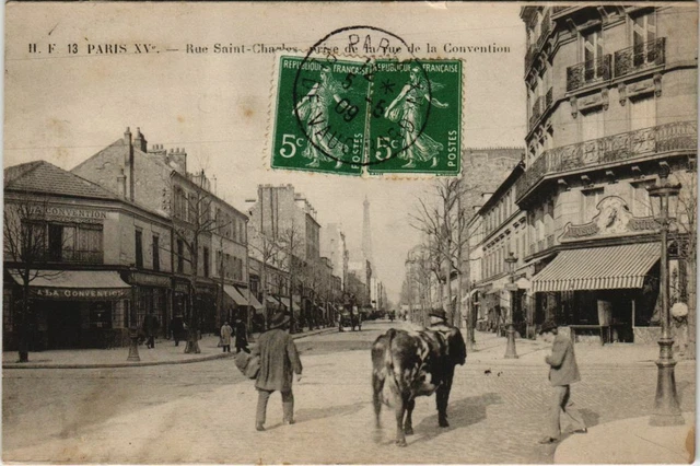CPA PARIS 15e Rue St-Charles taken from rue de la Convention (65752)
