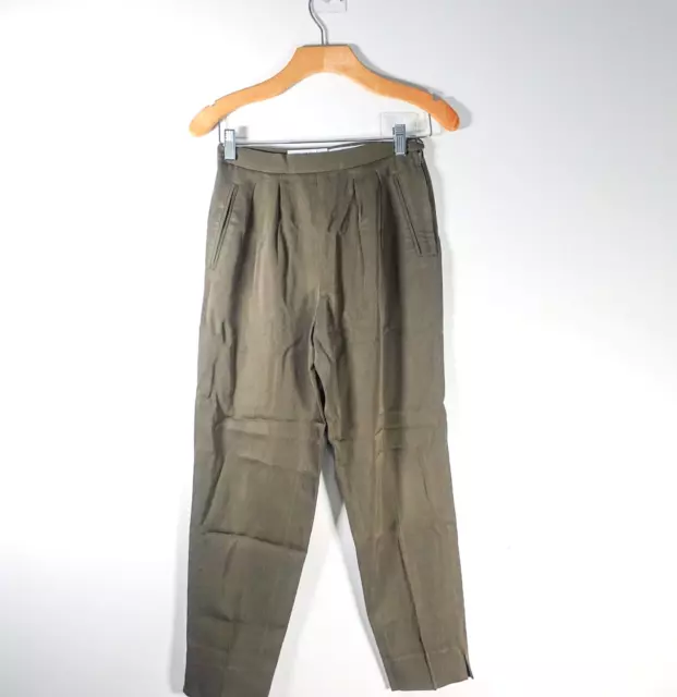 VINTAGE Barneys NY Pants Womens Small Wool High Waist Ankle Crop ITALY 26x25