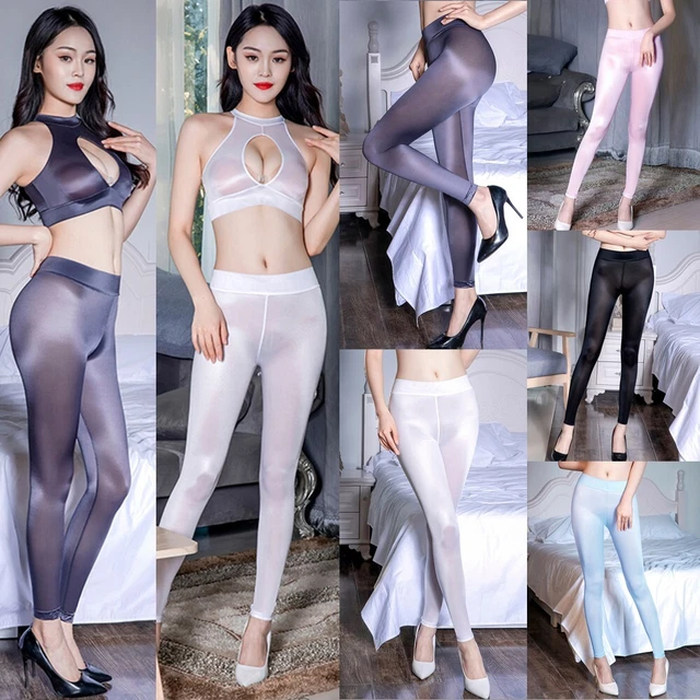 Pantaloni trasparenti leggings donna trasparenti ultrasottili morbidi donna lucidi