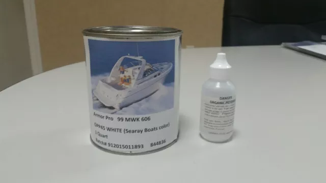 White gelcoat (SeaRay boats  Color) repair kit without wax with Hardner 1pint