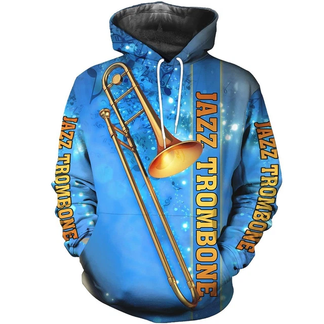 Personalized Jazz Trombone Hoodie Hoodie All Over Print For Men & Women HO3412