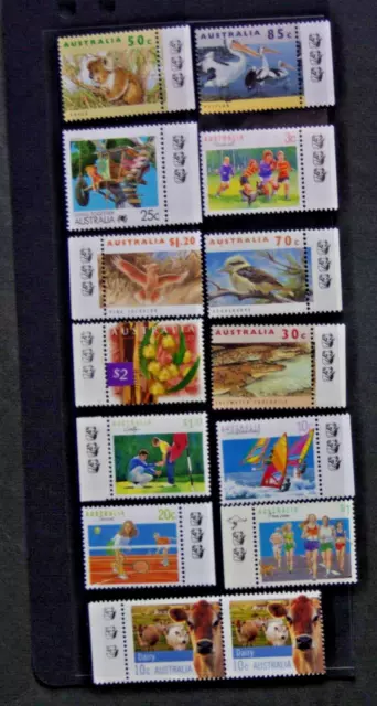 Australian Stamps Mint X14 Koala X3 Tab Native Kookaburra Pelican Crocodile Watt