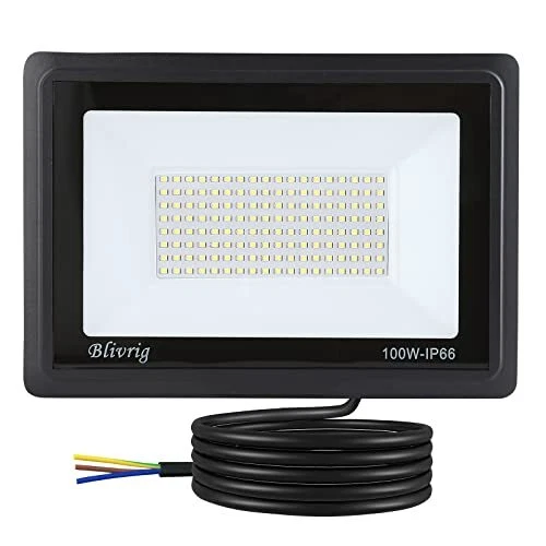 Blivrig 100W Spot LED extérieur Blanc Froid 6500K 10000LM Projecteur LED exte...
