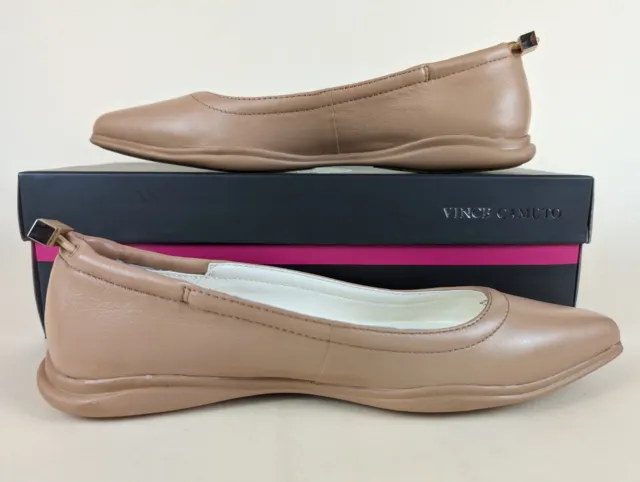 VINCE CAMUTO BENDRETA Ballet Flat Womens 7.5 Brown Leather Pointed Toe ...