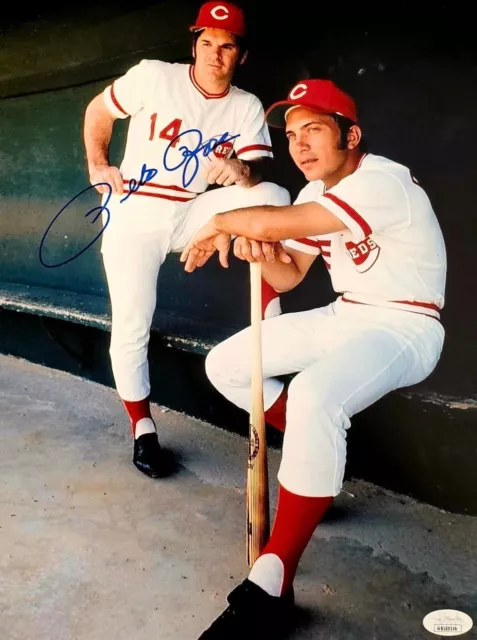 Pete Rose Signed 11x14 Vintage Reds Photo JSA Authentic Autographed Auto