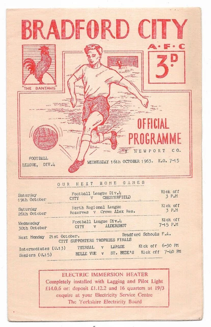 1963/64 Division 4 - BRADFORD CITY v. NEWPORT COUNTY