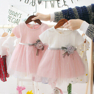 Toddler Baby Girls Wedding Flower Girls Dress Kids Princess Party Tutu Dresses