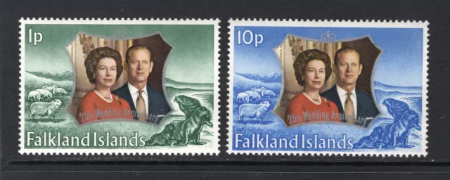 M8733 Falkland Islands 1972 SG289/90 - 1972 Royal Silver Wedding.