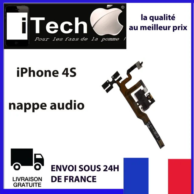 Nappe Prise Jack Audio + Volume + Vibreur Pour Iphone 4S Noir