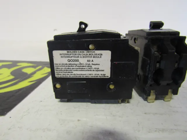 Lot Of 2 Qo200 2 Pole 60 Amp 240 Volt Qo Circuit Breakers