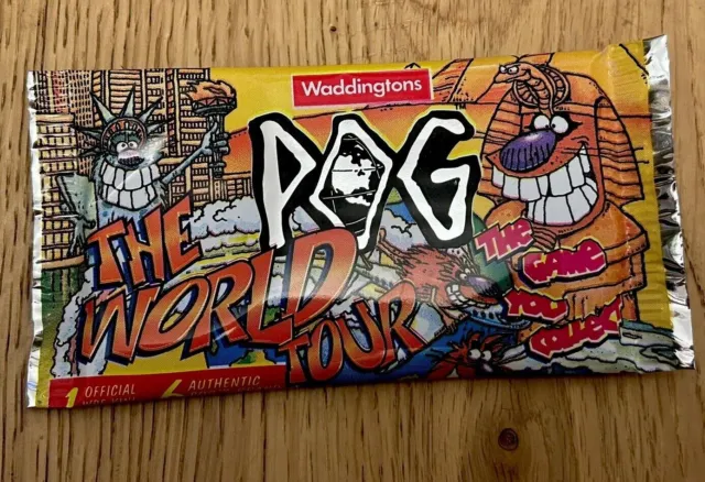 Pogs World Tour Waddingtons brand new *mint*  in packet unopened *very Rare*