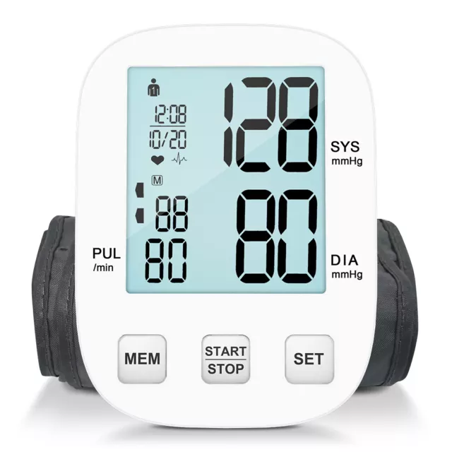 Digital Automatic Blood Pressure Monitor BP Monitor Upper Arm Cuff Heart Rate