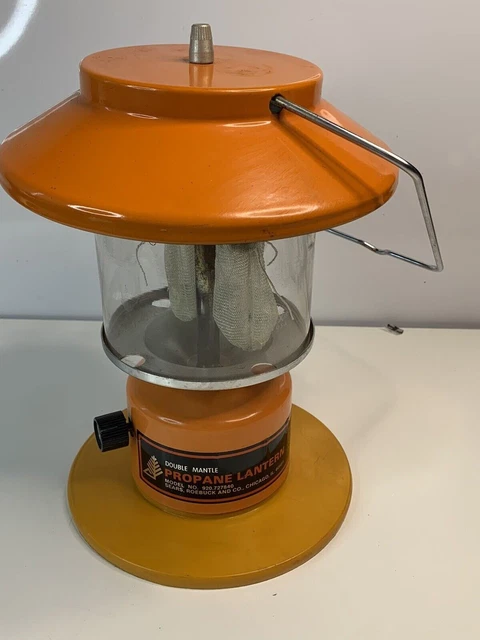 VINTAGE SEARS DOUBLE Mantle Orange Propane Lantern 920.727850