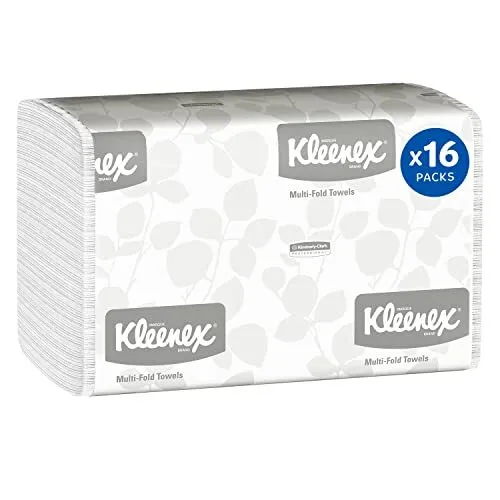 Kleenex Multifold Paper Towels 01890, White, 16 Packs / Case, 150 Tri Fold Paper