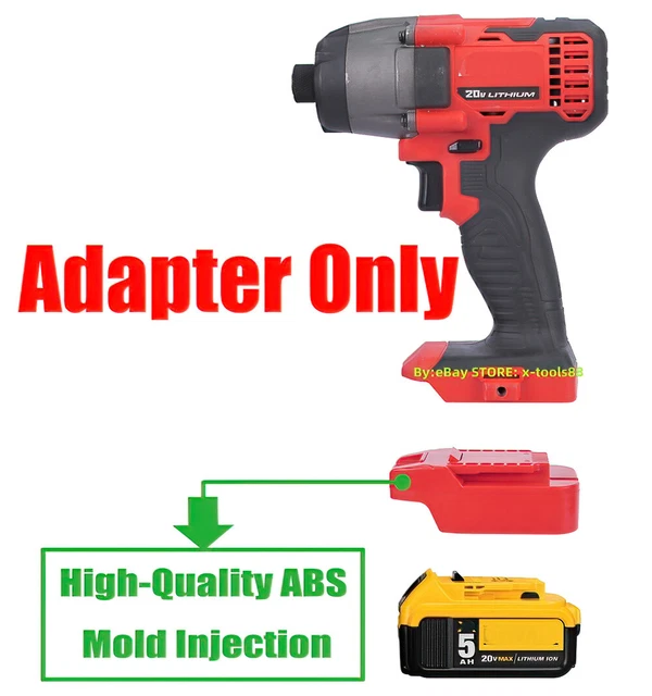 1X ADAPTER FOR DeWalt 20v MAX XR LiIon Battery To Bauer 20v Type
