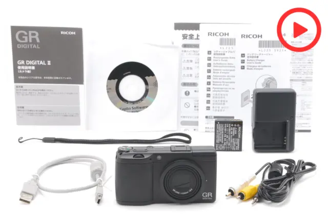 【TOP MINT w/Strap】 RICOH GR DIGITAL II 10.1MP Compact Digital Camera Black JAPAN