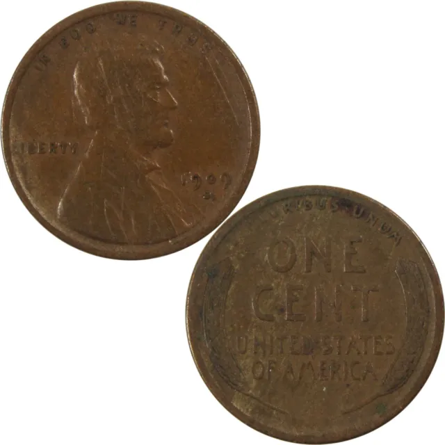 1909 S Lincoln Wheat Cent F Fine Penny 1c Coin SKU:I5949