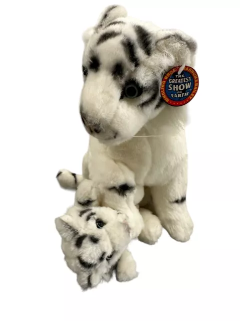 Ringling Bros  Barnum & Bailey 14” Playing White Tiger Cubs Plush Stuffed