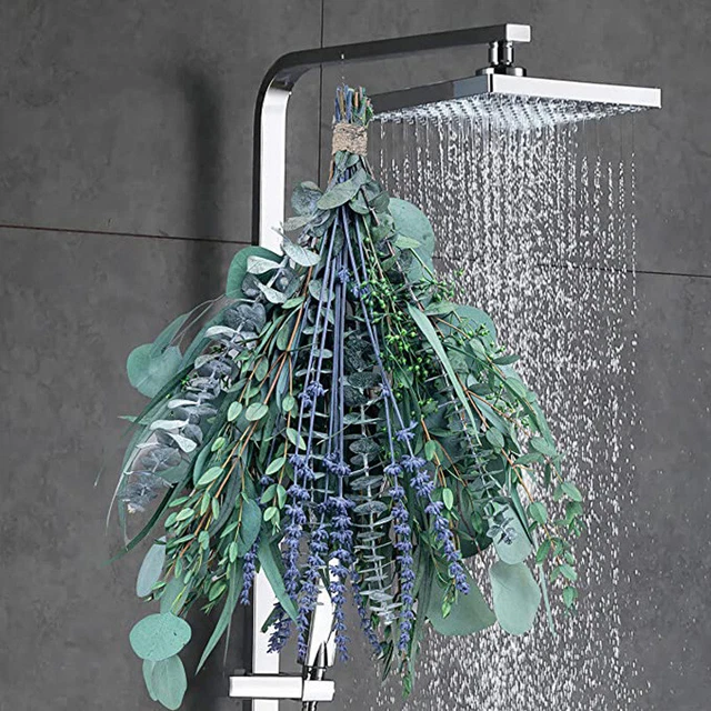 25 pz mix di fiori di eucalipto e lavanda essiccati per doccia Y4