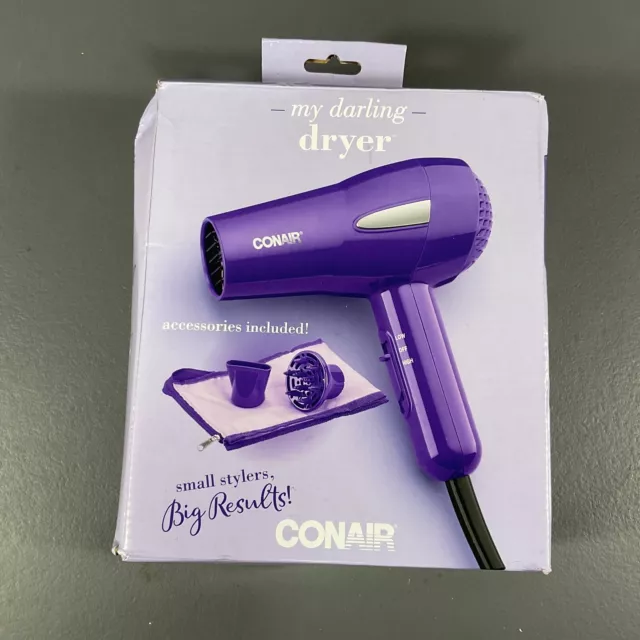 Conair My Darling Air Dryer Dual Voltage Storage Pouch Diffuser Concentrator