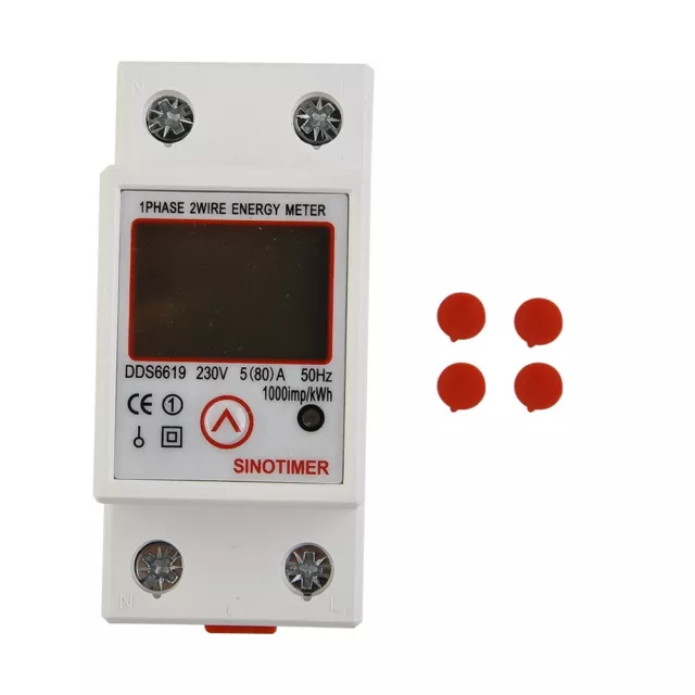 LCD énergie numérique watts kWh compteur pour montage de rail monophasé 230 V 2