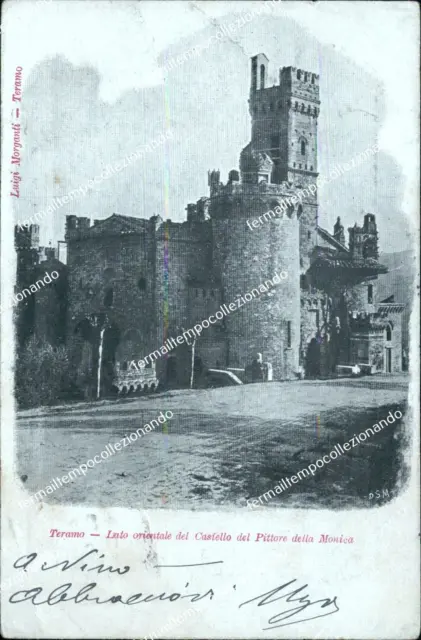 cn561 cartolina teramo lato orientale del castello del pittore della monica 1901