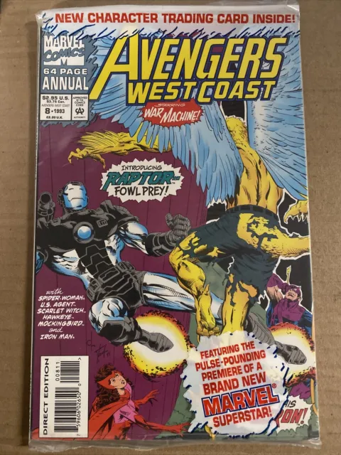 Avengers West Coast Annual #8 Polybagged With Trading Card Marvel Comics (1993)
