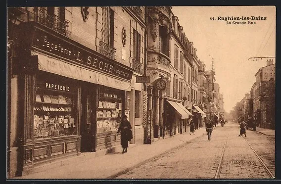 CPA Enghien-les-Bains, La Grande-Rue, vue de la rue