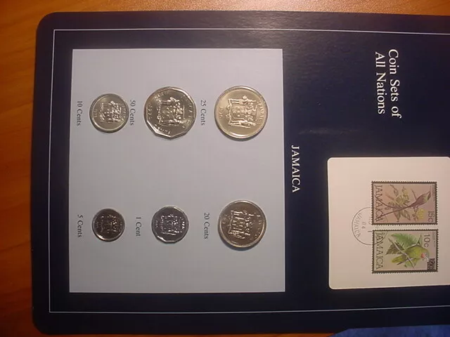 Coin Set All Nations Jamaica Scarce 25 Cent 1976 & 50 Cents 1975 #78798