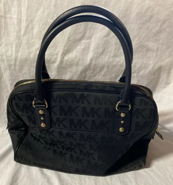 MICHAEL KORS CHARLOTTE BLACK SIGNATURE SATCHEL BAG - Amazing Condition MONOGRAM