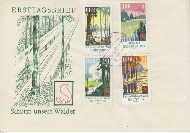 DDR MiNr.: 1462 / 1465  FDC Waldschutz