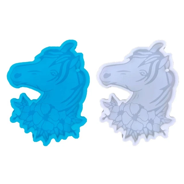 Horse for Head Keychain Silicone Mold with Hole Keyring Pendant Handmade Mold
