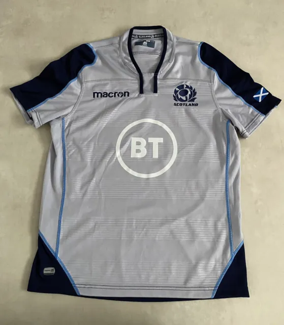 Scotland Rugby Union Shirt Macron BT Medium Away Kit Jersey SCO 2018 2019 Grey