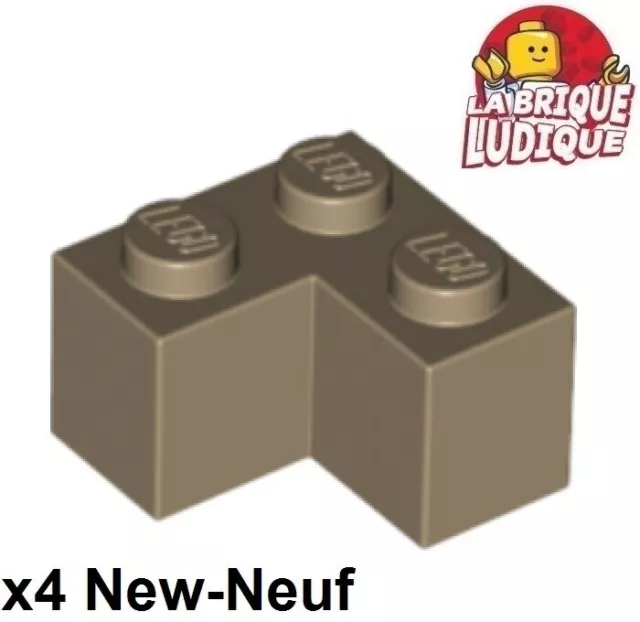 Lego 4x Brique Brick 2x2 corner angle beige foncé/dark tan 2357 NEUF