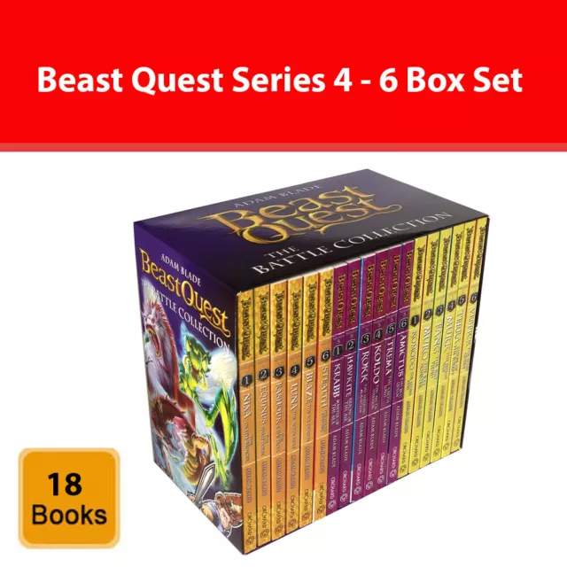 Beast Quest The Battle Collection 18 Books Series 4-6 Box Set by Adam Blade Pack