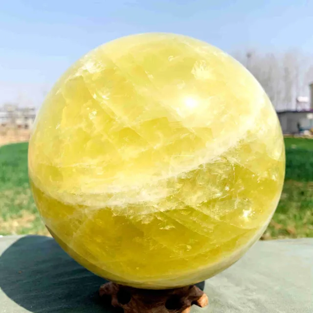 17.04LB Natural Yellow crystal ball Quartz Citrine sphere Mineral healing