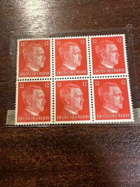 German Third Reich Block Of Six Adolf Hitler  12F Mnh