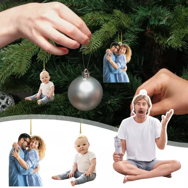 Custom Photo Ornament Pendant Funny Ornament Acrylic Christmas Ornament Lot G2