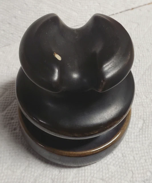 Vintage 5" WESTINGHOUSE SADDLEBACK BROWN CERAMIC PORCELAIN INSULATOR 3