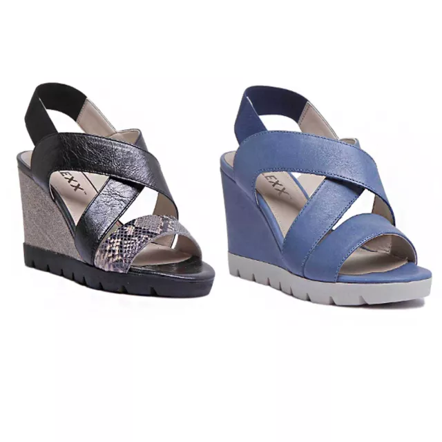 THE FLEXX EST Venu Lot Femmes Cuir Mat Sandales Compensees Noir Taille UK 4 8 EUR 57 18 PicClick FR