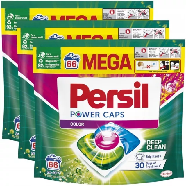 PERSIL POWER CAPS Farbwaschkapseln 46/66/92/132/138/198 Stück OVP MEGA PACK XXL