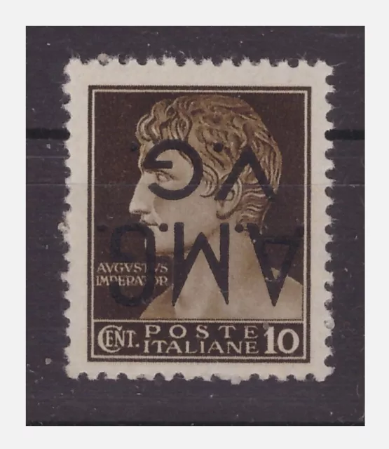 Trieste AMG VG - Cent. 10 Without Cluster Soprastampa upside Down New MNH