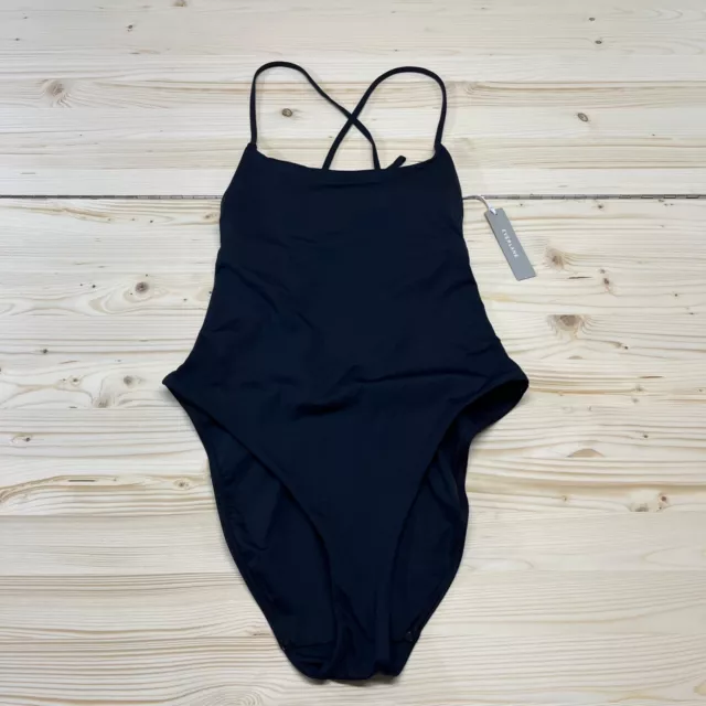 Everlane Bathing Suit Small Nyle Black The String One Piece Renew NWOT B176