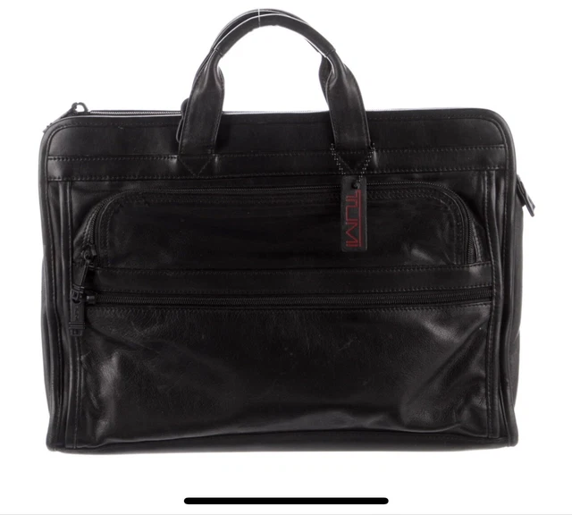 Vintage Tumi 9602D3 Black Nappa Leather 15” Slim Briefcase