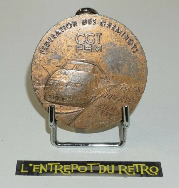 ++ medaille en bronze federation des cheminots CGT / FSM sncf 10 aout 1984 ++